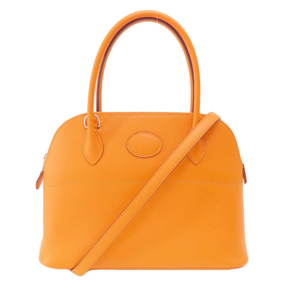 Hermes Handbag Epsom Orange Bolide 27 Apricot SilverMetal