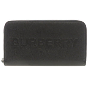 Burberry Long Wallet Purse leather black Logo motif mens(Unisex)