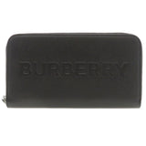 Burberry Long Wallet Purse leather black Logo motif mens(Unisex)