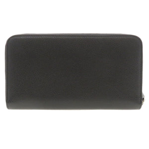 Burberry Long Wallet Purse leather black Logo motif mens(Unisex)