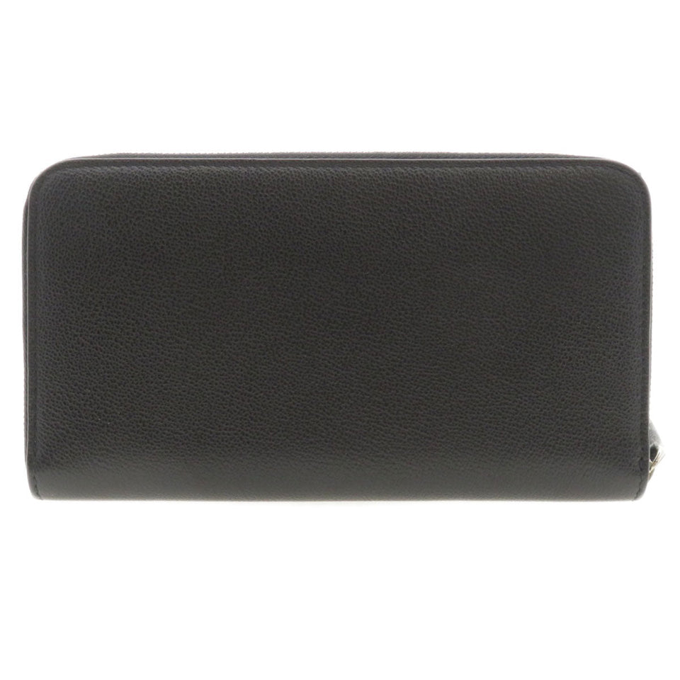 Burberry Long Wallet Purse leather black Logo motif mens(Unisex)