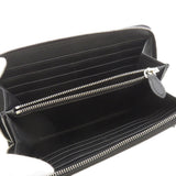 Burberry Long Wallet Purse leather black Logo motif mens(Unisex)