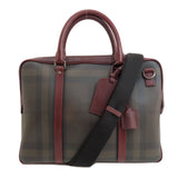 Burberry Handbag PVC Brown Check Pattern 2WAY