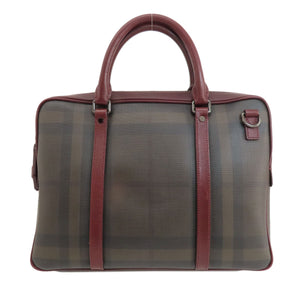 Burberry Handbag PVC Brown Check Pattern 2WAY