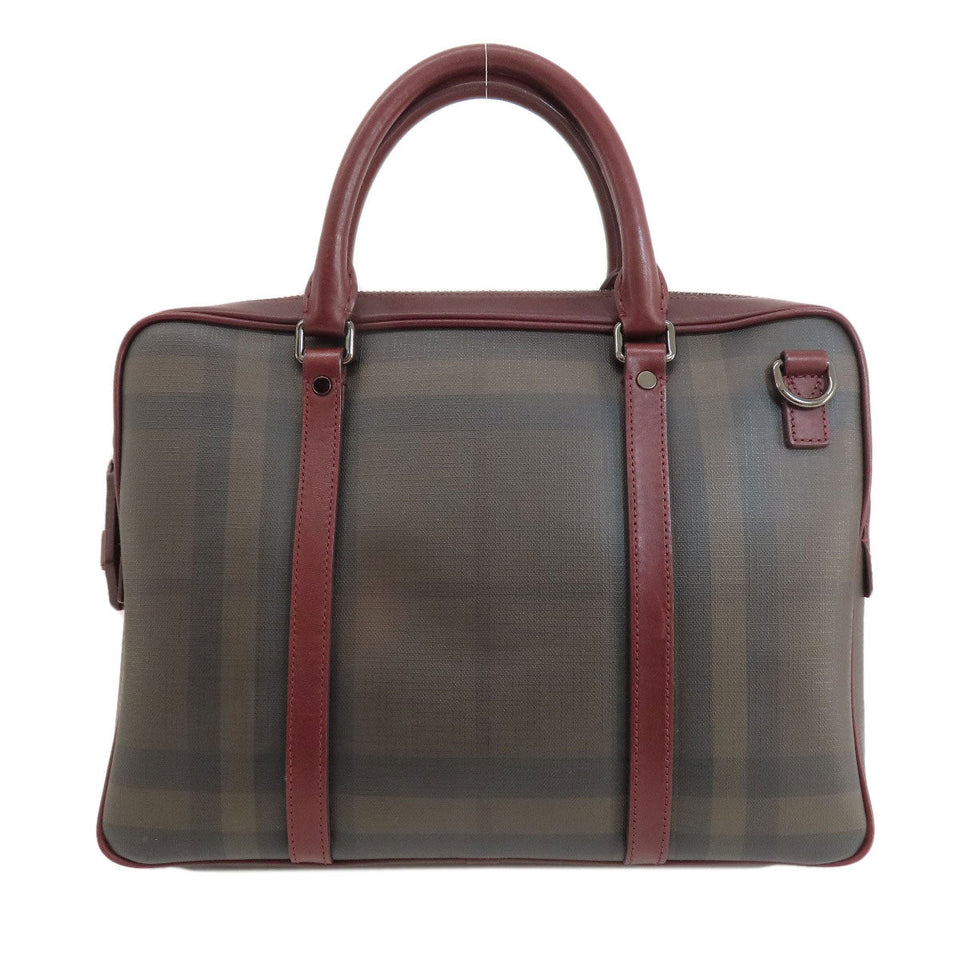 Burberry Handbag PVC Brown Check Pattern 2WAY