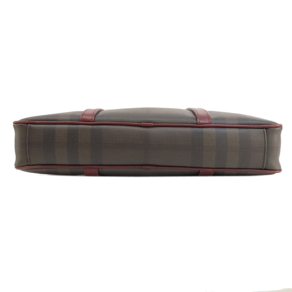 Burberry Handbag PVC Brown Check Pattern 2WAY