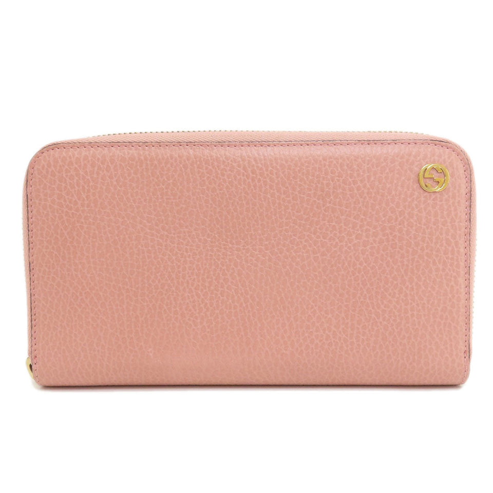 Gucci Long Wallet Purse 449347 leather pink Interlocking G