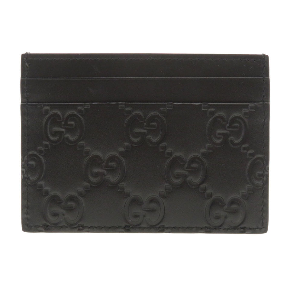 Gucci Card Case 233166 Calfskin black GG Shima mens