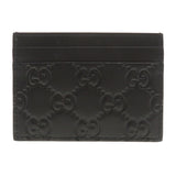 Gucci Card Case 233166 Calfskin black GG Shima mens