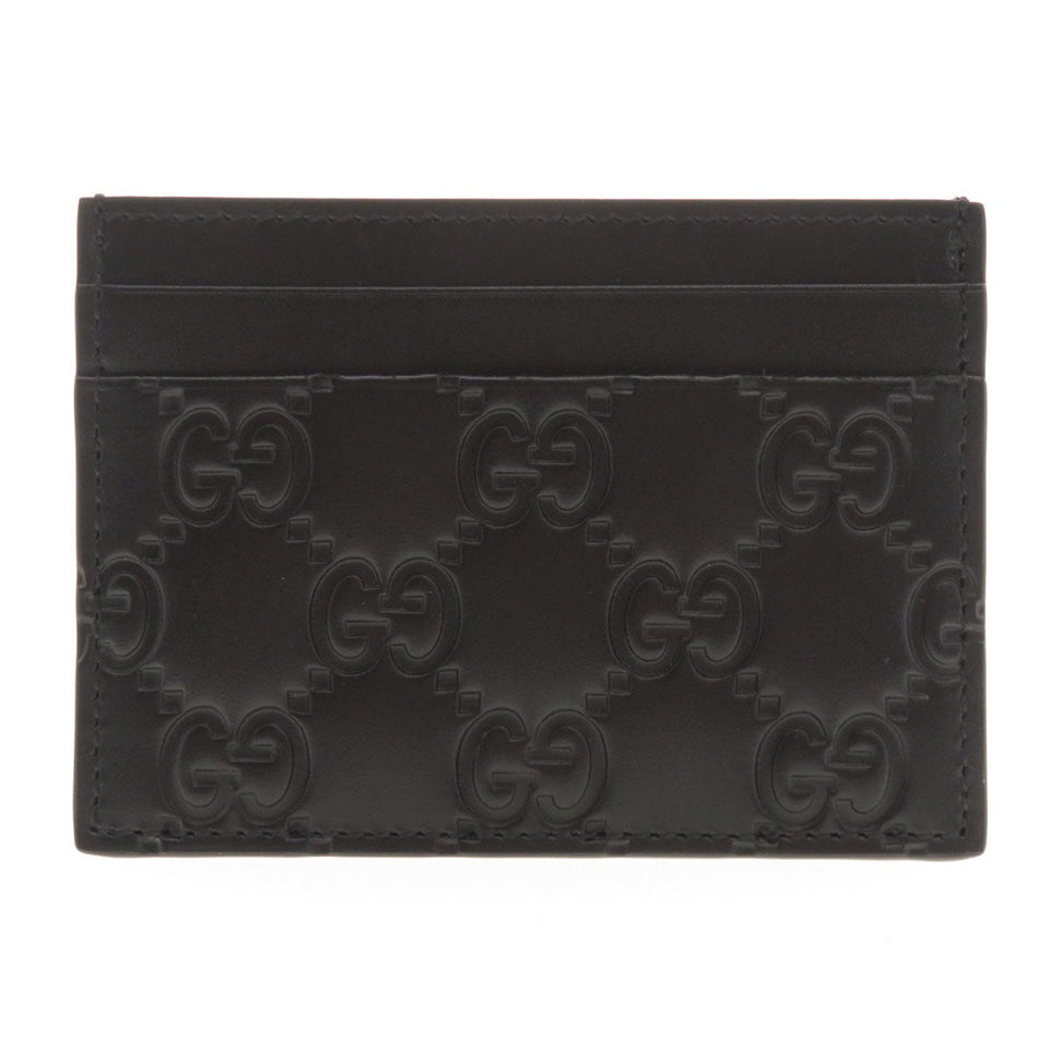 Gucci Card Case 233166 Calfskin black GG Shima mens