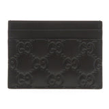 Gucci Card Case 233166 Calfskin black GG Shima mens