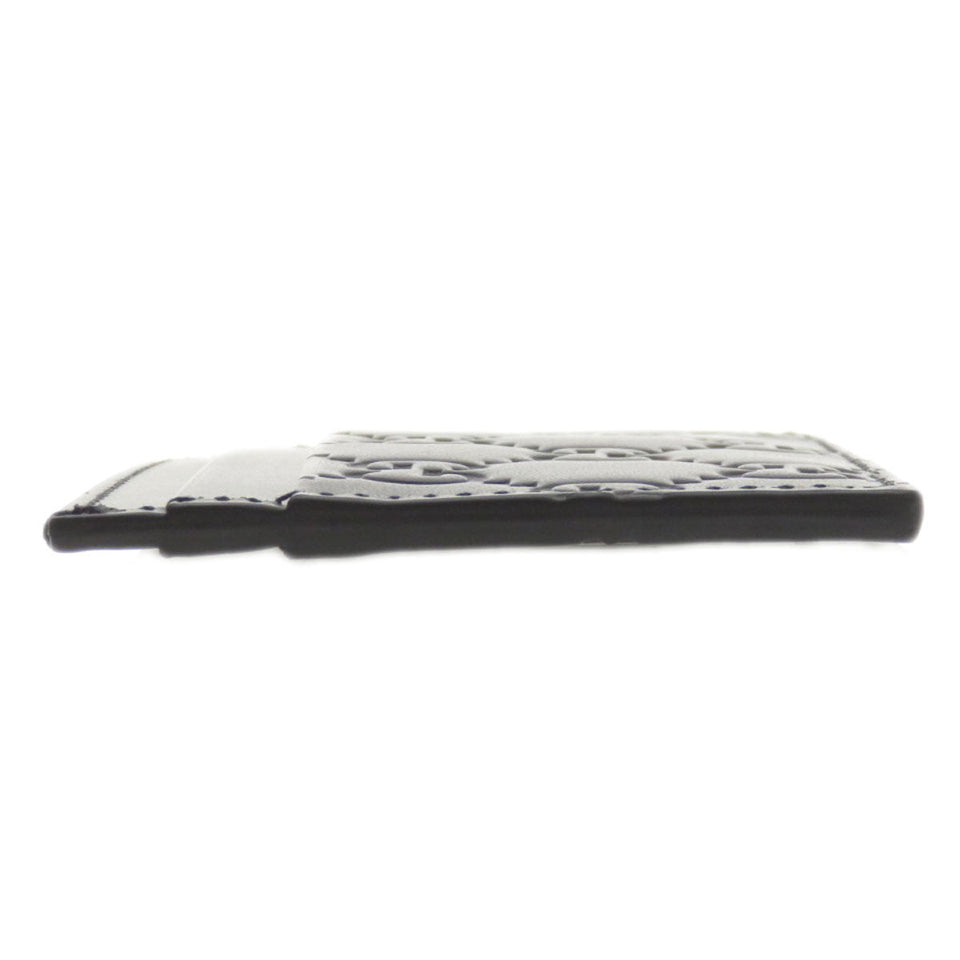 Gucci Card Case 233166 Calfskin black GG Shima mens