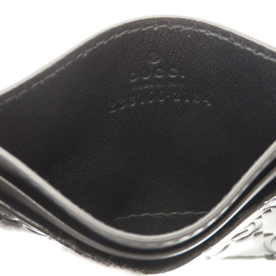 Gucci Card Case 233166 Calfskin black GG Shima mens