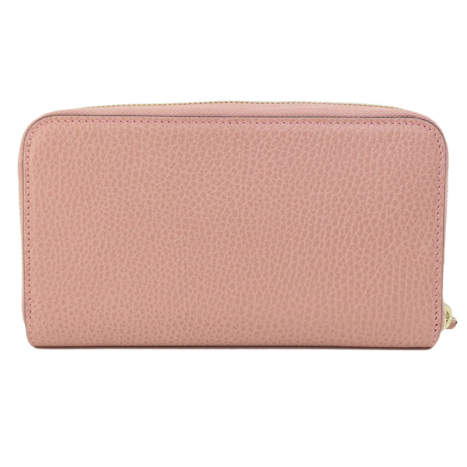 Gucci Long Wallet Purse 449347 leather pink Interlocking G outlet