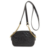 Gucci Shoulder Bag 448065 Calfskin black GG Marmont mini bag