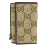Gucci Key case Key holder  131928 Canvas, Leather Brown GG Women
