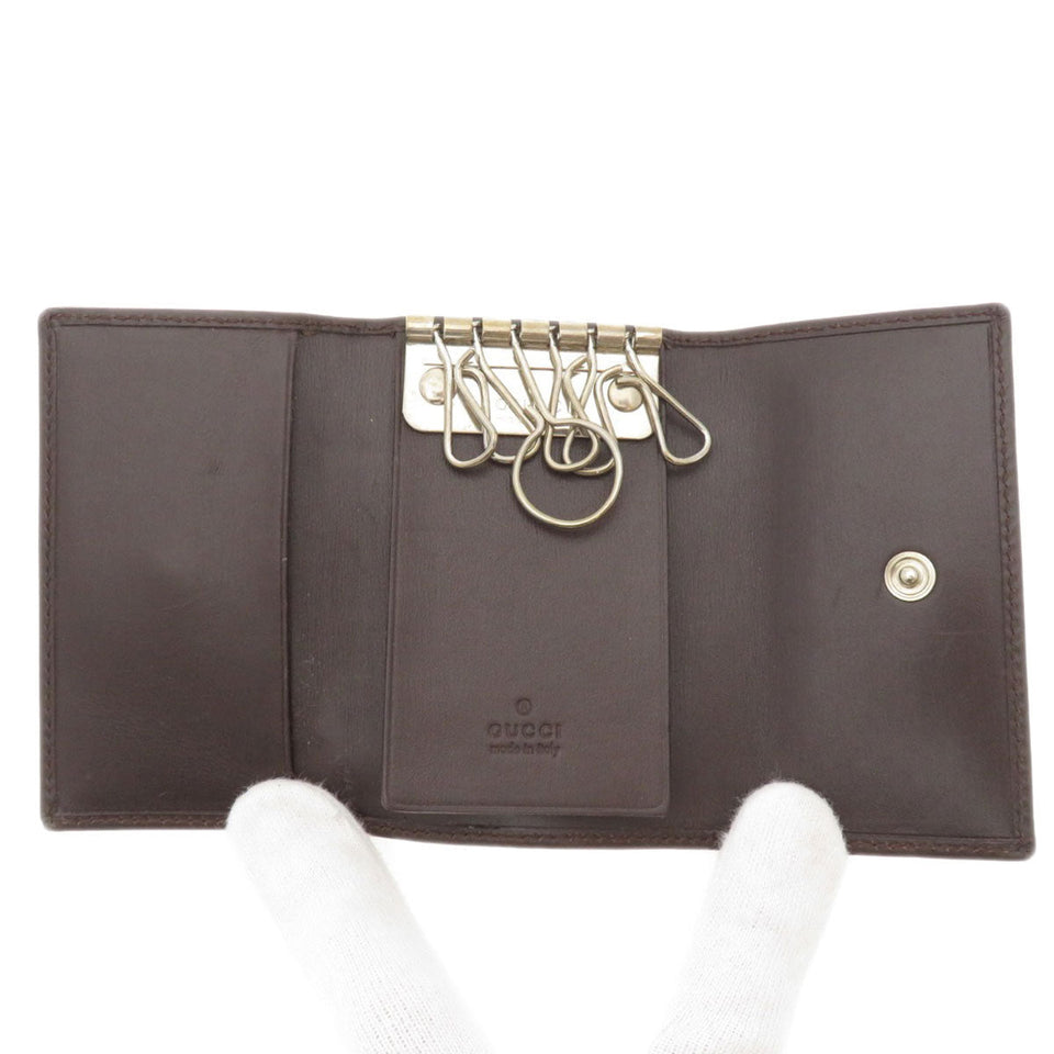 Gucci Key case Key holder  131928 Canvas, Leather Brown GG Women