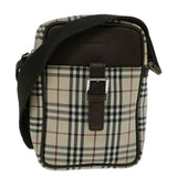 Luxury Burberry Nova Check Shoulder Bag Canvas Beige Brown Auth 56460