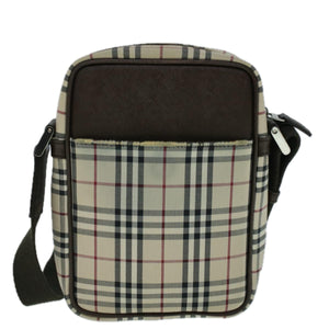 Luxury Burberry Nova Check Shoulder Bag Canvas Beige Brown Auth 56460