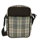Luxury Burberry Nova Check Shoulder Bag Canvas Beige Brown Auth 56460