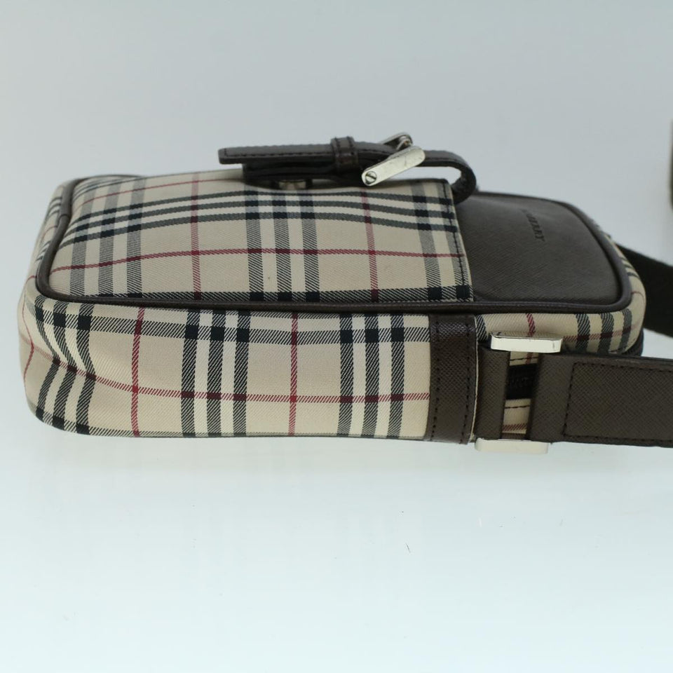 Luxury Burberry Nova Check Shoulder Bag Canvas Beige Brown Auth 56460
