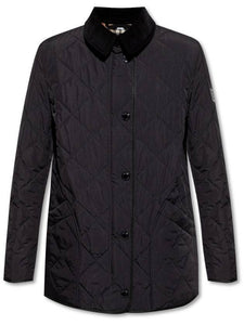 Luxury Burberry Diamond Quilted Thermoregulated Barn Jacket Black