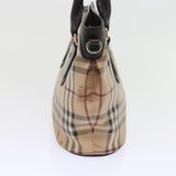 Luxury Burberry Nova Check Shoulder Bag PVC Leather 2way Beige Black Auth 56661