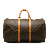 Louis Vuitton Monogram Keepall 50 Boston Bag Travel Bag Brown PVC Leather Louis Vuitton