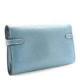 Hermes Epsom Kelly Longue Wallet Blue Jean