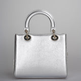 Christian Dior Leather Lady Dior Shoulder Bag in Silver Limited Edition