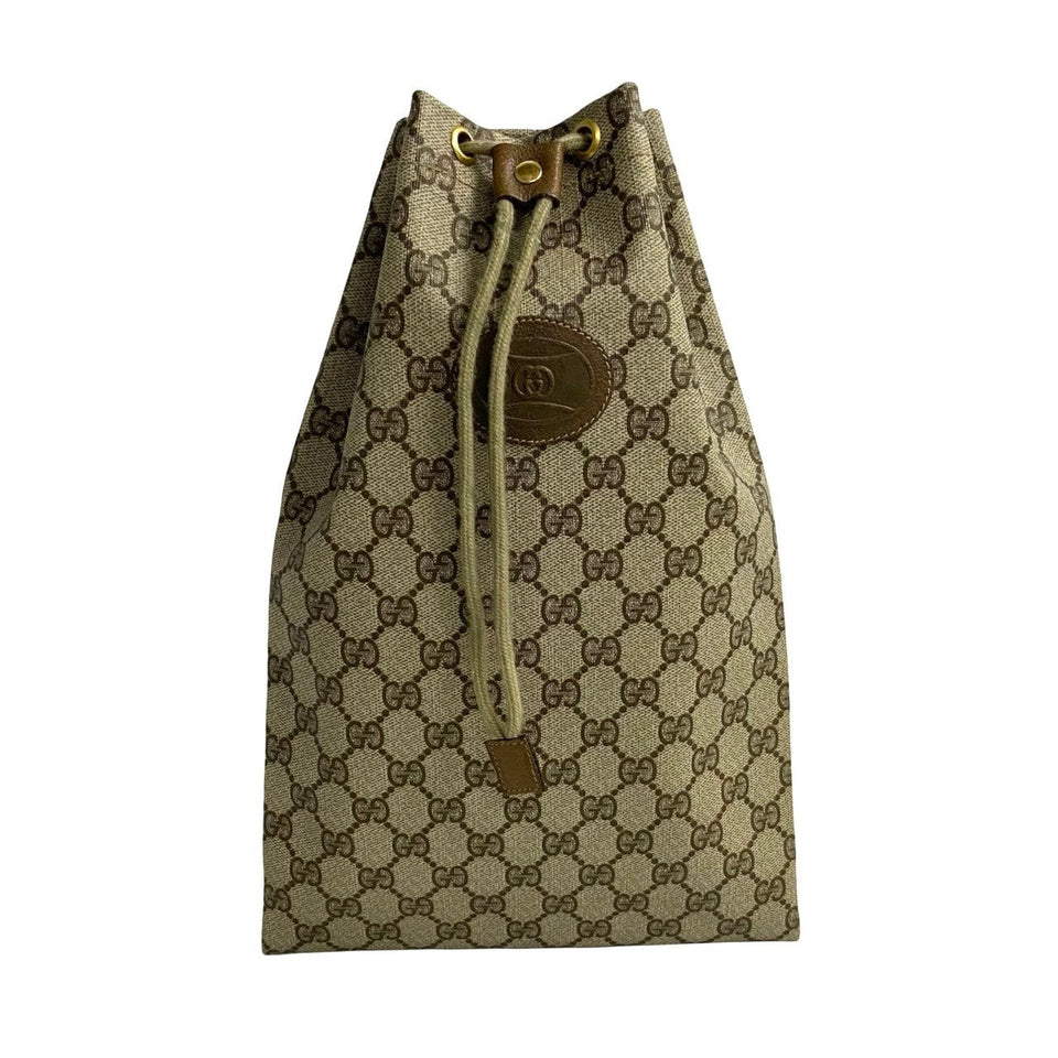 Gucci Handbag Leather, PVC Brown GG logo Women