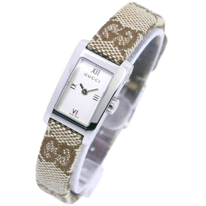 Gucci Watches Quartz 8600L Stainless Steel, GG Canvas white White dial Women