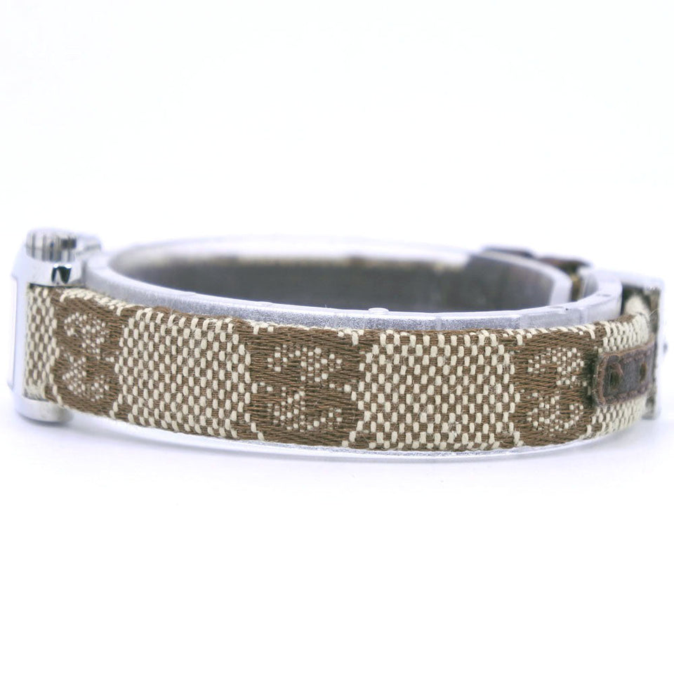 Gucci Watches Quartz 8600L Stainless Steel, GG Canvas white White dial Women