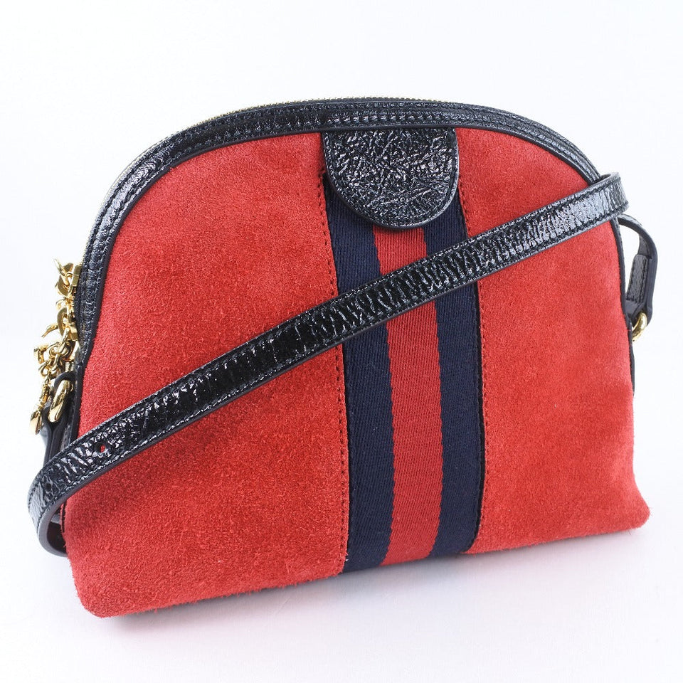 Gucci Shoulder Bag 499621 Suede, Leather Red Ofidia Women