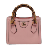 Gucci Diana Mini Pink Leather Bag Bamboo Handle 2022