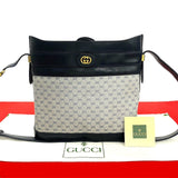 Gucci Shoulder Bag leather Navy
