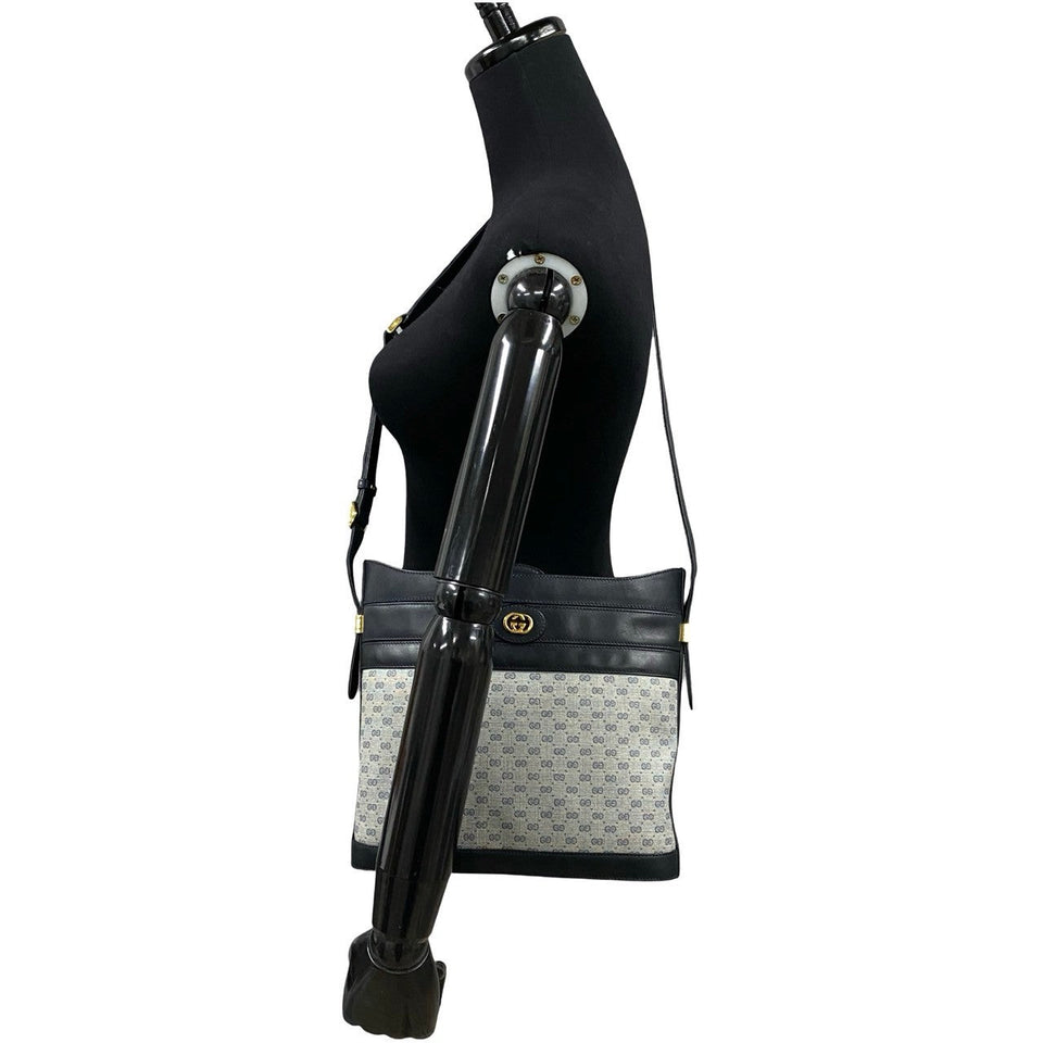 Gucci Shoulder Bag leather Navy
