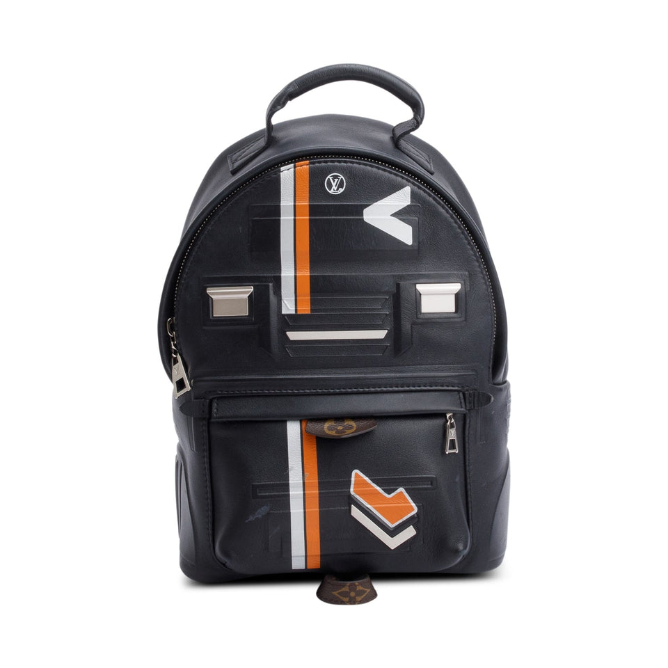 Louis Vuitton Black Spaceship Embossed Leather Palm Springs Backpack PM