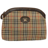 Luxury BurberrySs Nova Check Clutch Bag Nylon Canvas Beige Auth 59086