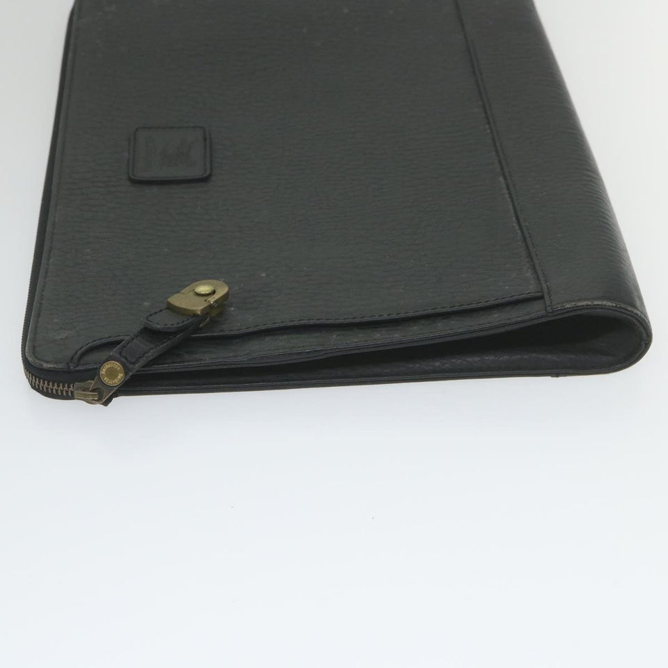 Luxury BurberrySs Briefcase Leather Black Auth 59094