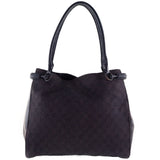 Gucci Tote Bag 101346 GG canvas, leather black unisex(Unisex)