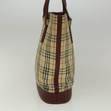 Luxury Burberry Nova Check Tote Bag Canvas Beige Auth 59255