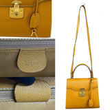 Gucci Shoulder Bag leather yellow Ready lock
