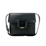 Gucci Shoulder Bag leather Navy logo Metal Women