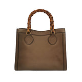 Gucci Diana Vintage Large Metallic Copper Calfskin Leather Bamboo Top Handles Tote Bag