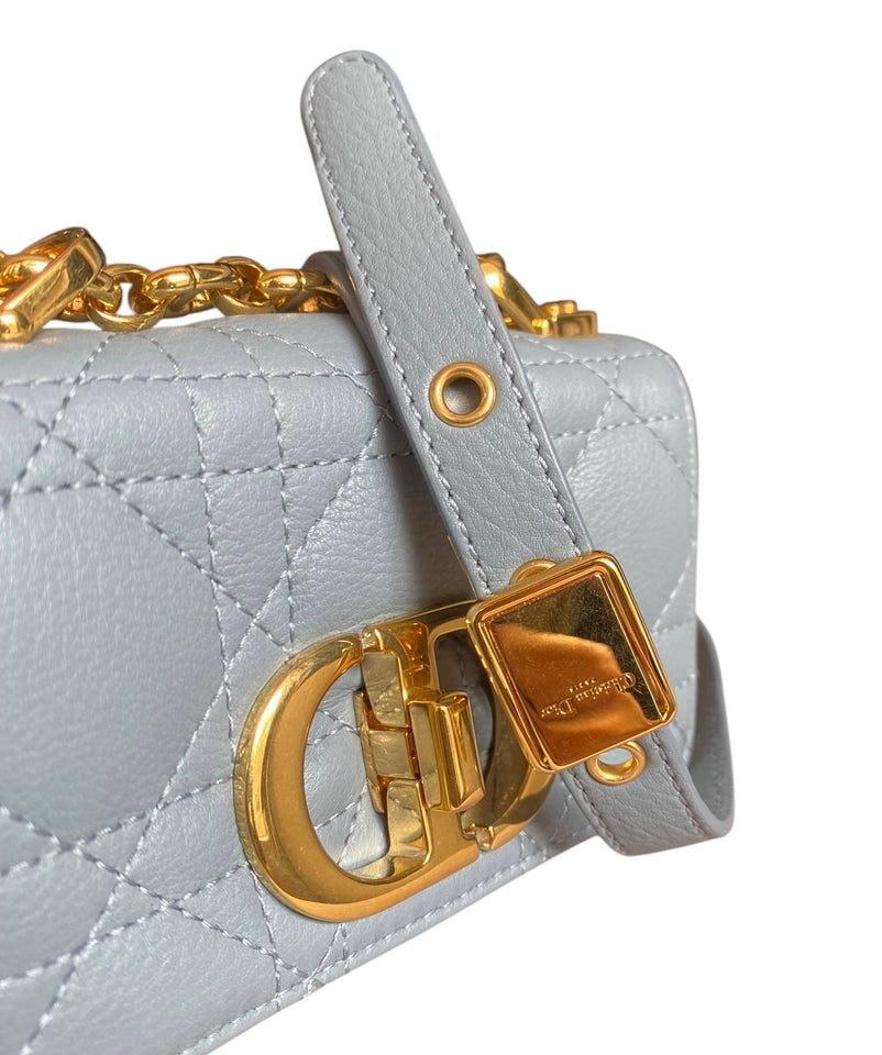 Dior Light Blue Micro Caro Crossbody Bag