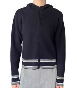 Christian Dior Navy Cashmere Logo Hoodie - US 4