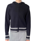 Christian Dior Navy Cashmere Logo Hoodie - US 4