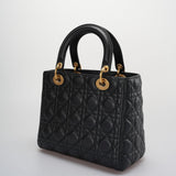 Christian Dior Black Medium Lambskin Leather with Gold Hardware from 2017