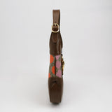 Gucci Jackie 1961 Small Brown Leather Multicolor Monogram Canvas